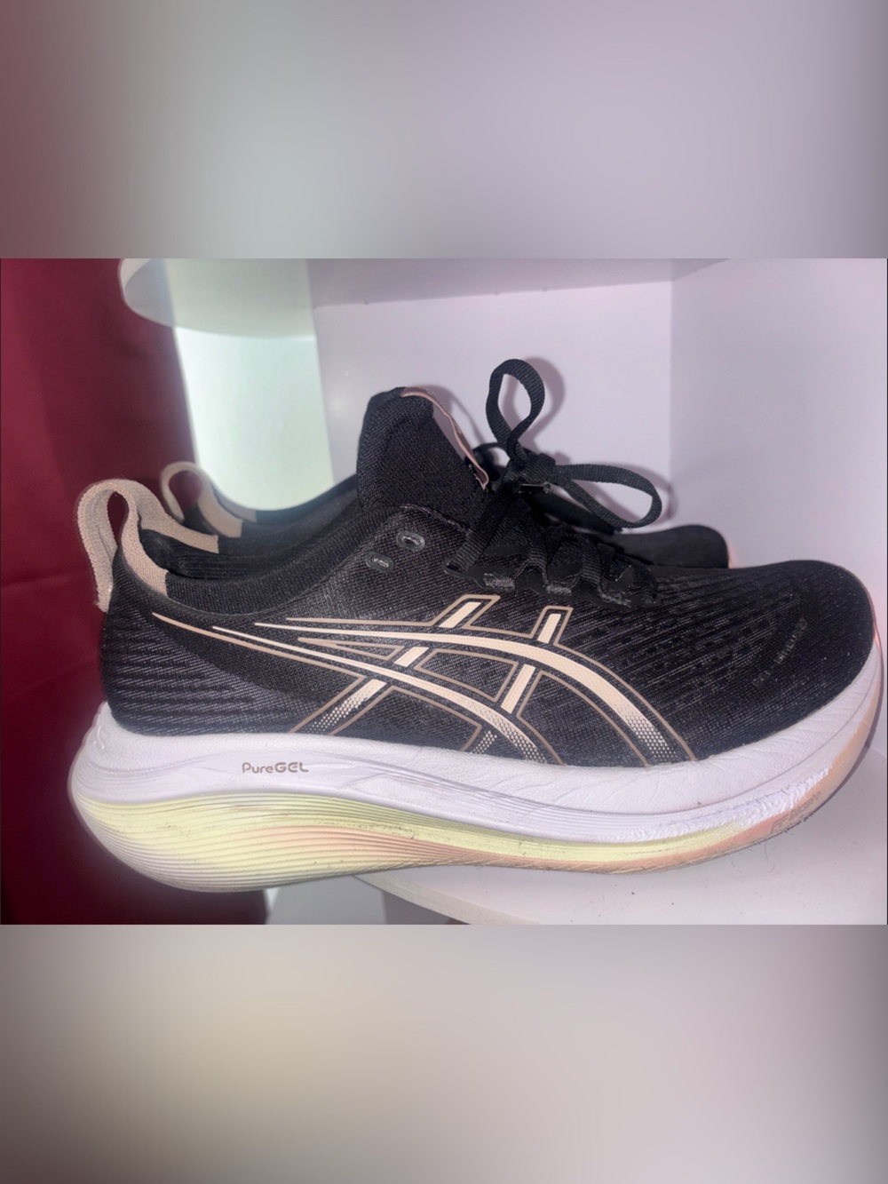 ASICS Black with Light Pink Accent Women's Running Shoes